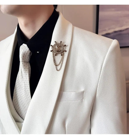 Men's Slim Fit 3-Piece Suit for Weddings, Parties & Formal Occasions – White, Red, Black