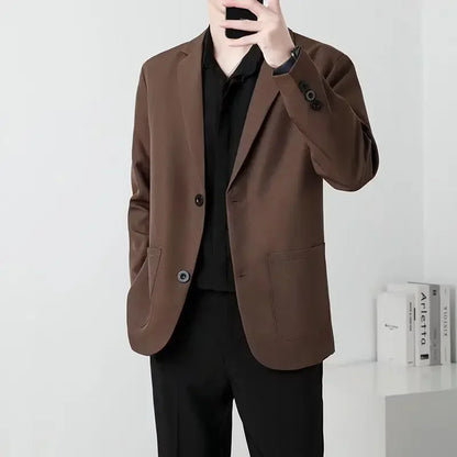 Men's Oversized Blazer Smart Casual Single Breasted Jacket for Business and Daily Wear