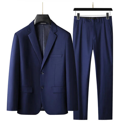 Men's 2-Piece Suit Notch Lapel Single Breasted Blazer with Flap Pockets for Business, Wedding & Formal Occasions