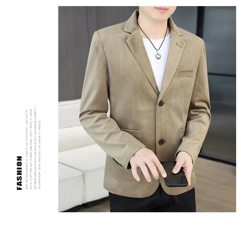 Blazer Men's Fashion Business Gentleman Groom Professional Gentleman Form-fitting Versatile Casual Formal Wear High-end Blazer