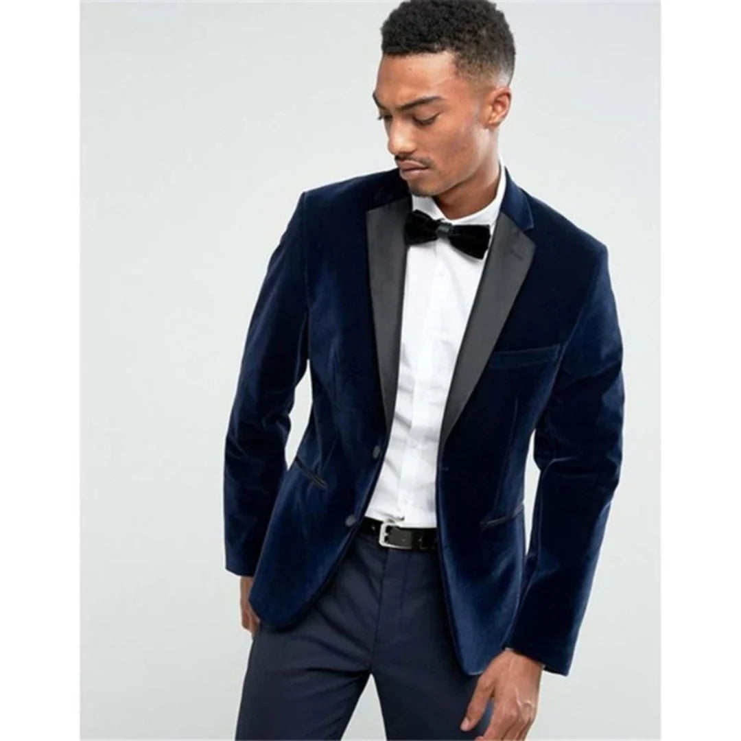 New Fashion Red/Black Velvet Jacket for Men Single Breasted Notch Lapel Slim Fit Suit Blazer for Prom Wedding Business One Coat