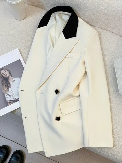 Women's Blazers Spring Autumn New Korean Fashion Long Sleeves Versatile Office Blazer Coats Casual Loose Street Trends Blazers