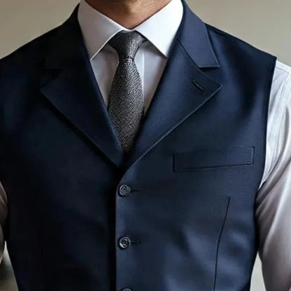 Men's Formal Vest – Single Breasted Suit Waistcoat for Weddings & Business