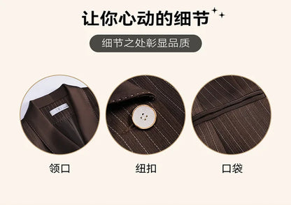 Office Ladies Formal Pant Suit 2 Piece Set Women Ebony Black Female Long Sleeve Business Work Wear Blazer Jacket And Trouser