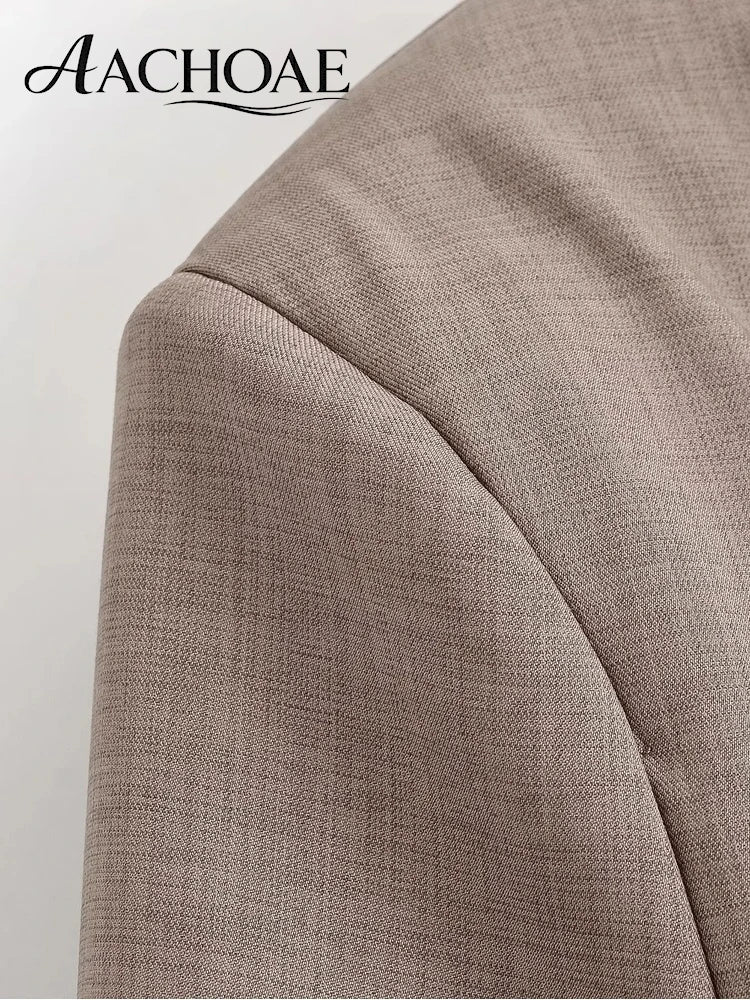 Elegant Women Cropped Blazer Jacket Double Breasted Button Slim Fit Short Suit Coat Office Lady Chic Tailored Blazer Top