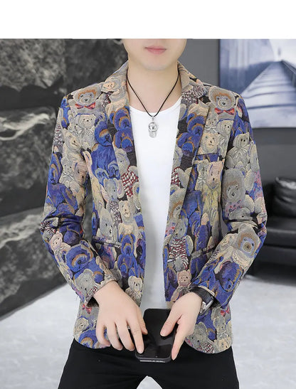 Blazer Men's fashion outdoor travel gentleman wedding Slimming Business versatile Trendy Casual Korean-style formal wear Blazer