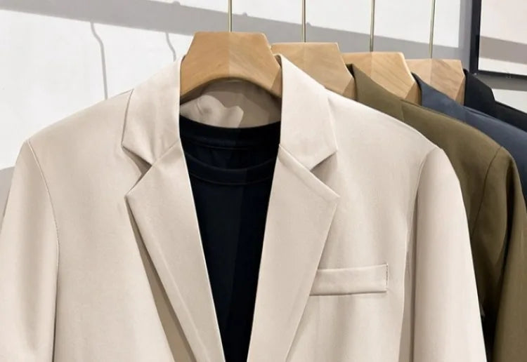 Men 2026 Korean Style Loose Blazer Spring Autumn Versatile Casual Suit Jacket Trendy Handsome Outerwear