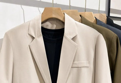 Men 2026 Korean Style Loose Blazer Spring Autumn Versatile Casual Suit Jacket Trendy Handsome Outerwear