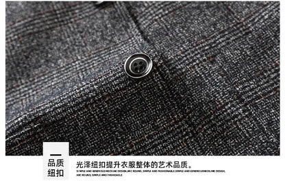 Blazer Autumn and Winter Men's Fashion Business Outdoor Travel Checkered Wedding Youth Slimming Casual High Formal Wear Blazer