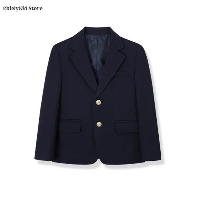 Girls Jacket Plaid Skirts Suits Boys Blazer Formal Dress Toddler Student Clothes Sets Children School Uniform Kids Class Outfits