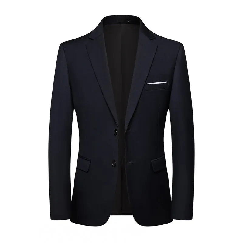 Blazer Fashion Men Business Casual Solid Color British Style Wedding Gentleman Slim Professional Formal Suit Blazer