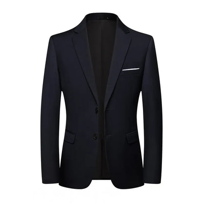 Blazer Fashion Men Business Casual Solid Color British Style Wedding Gentleman Slim Professional Formal Suit Blazer