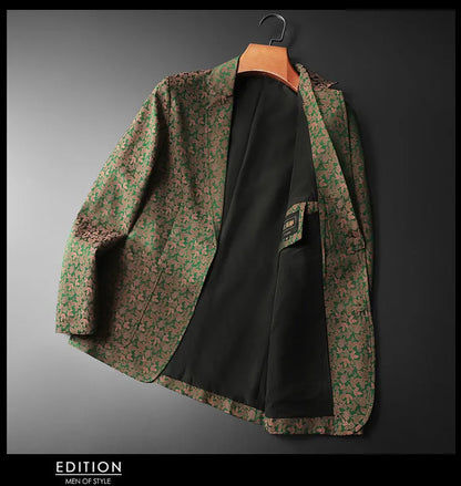 Luxury Retro Suit Jacket for Men Fashion Casual Business Formal Jackets Social Streetwear Office Blazers Men's Clothing M-4XL