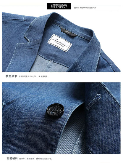 Blazer Men's Fashion Casual Business Slim Fit Party Everything Sports Camping Outdoor Mountaineering Travel Cowboy Blazer