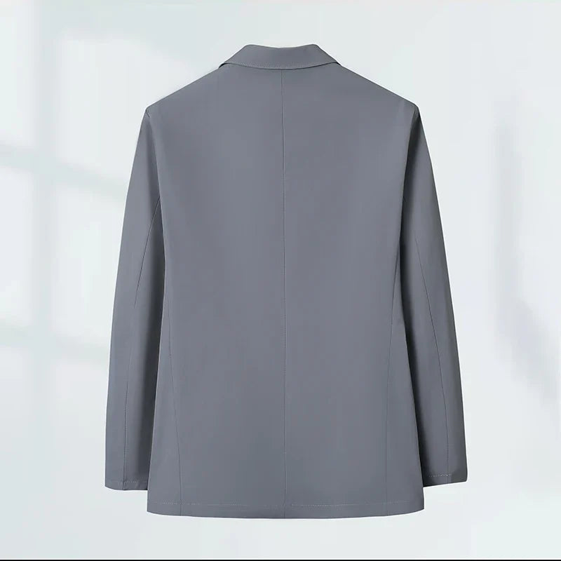 Men's Summer Thin Casual Blazer Solid Color Sun Protection Single Suit Jacket Lightweight Breathable Outerwear
