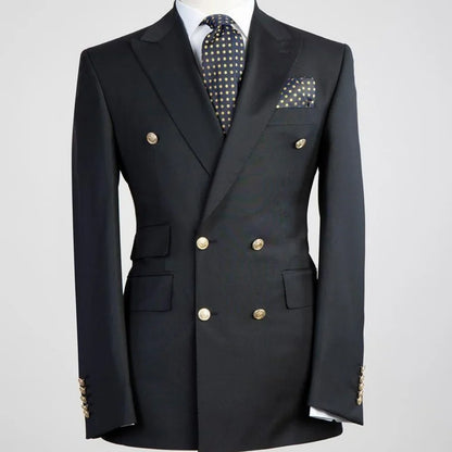 Blue Shawl Lapel Double Breasted Suit Jacket for Men Slim Fit Comfortable Wedding Blazer Prom Tops Regular Fit