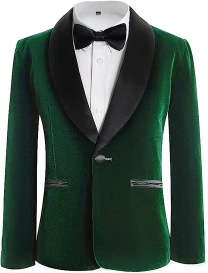Boys Formal Suit Set 3-Piece Kids Wedding Suit Jacket Pants Bowtie for Birthday Ceremony Performance