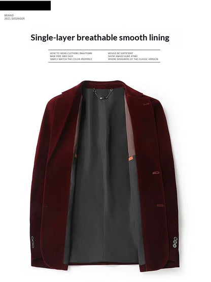 Blazer Men Fashionable Business Outdoor Travel Youth Campus Wedding Versatile Gentleman Host Slim-fit Casual Korean Style Blazer