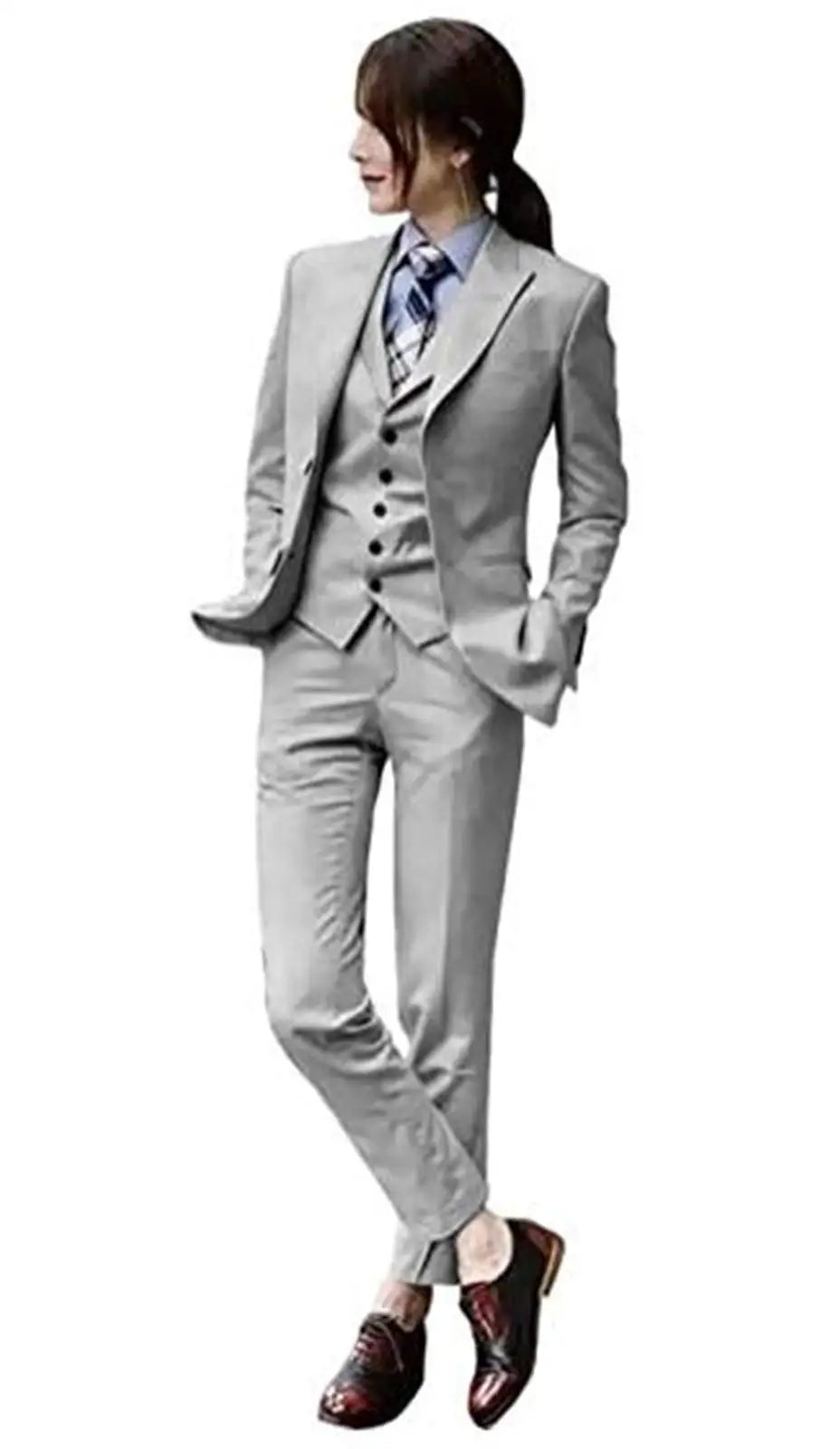 Women's Pant Suit 3-Piece Blazer Set for Formal Office and Wedding Occasions