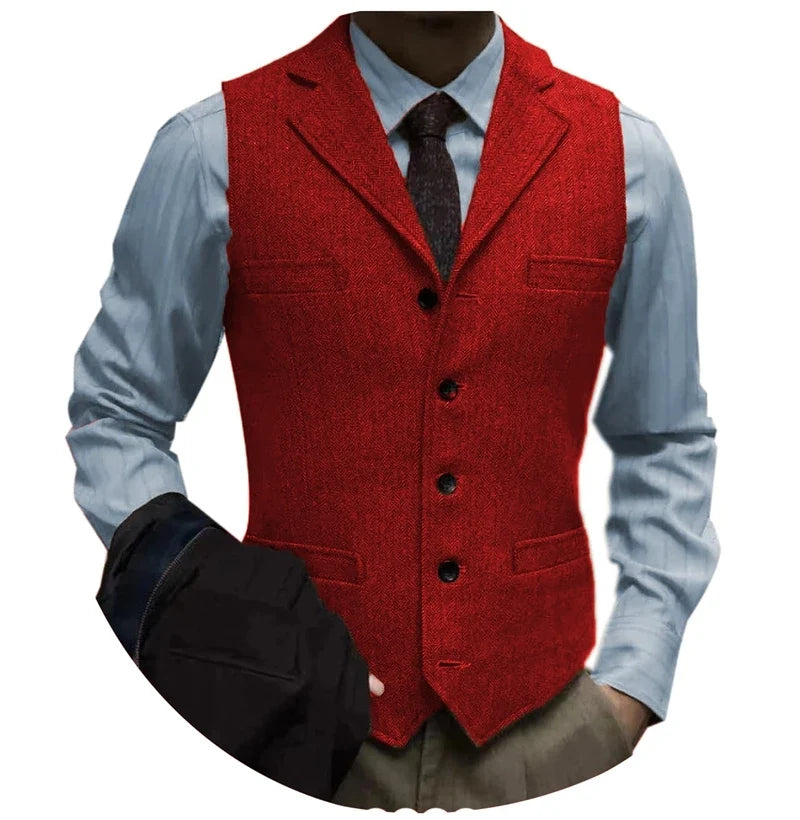 Men's Suit Vest – Single Breasted Slim Fit Waistcoat for Weddings & Smart Casual Wear