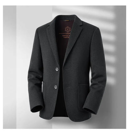 Men's Full Wool Double-Sided Tweed Casual Blazer Five Colors Single-Lining Autumn Winter Well-Structured Casual Business Suit Ja