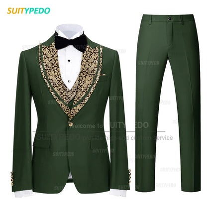 Classic Black Set For Fashion Children Wedding Flower Kid Slim Fit Costumes Formal Party Elegant Blazer Vest Pants 3 Pieces