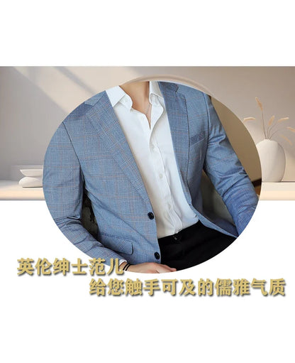 2026 Spring Korean Casual Business Suit Jacket Men Slim Fit Solid Color Wedding Social Banquet Formal Men Blazers Men Clothing