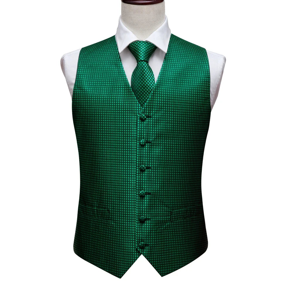 Men's Vest Paisley V-Neck Single Breasted Formal Waistcoat for Wedding Business Party