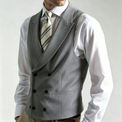 Men's Double Breasted Formal Vest – Tailored Waistcoat for Weddings & Business