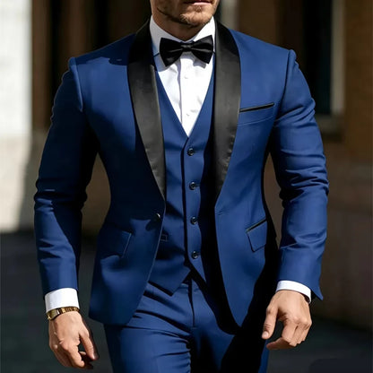 Men's 3-Piece Suit Set Jacket Vest Pants for Weddings Proms and Business