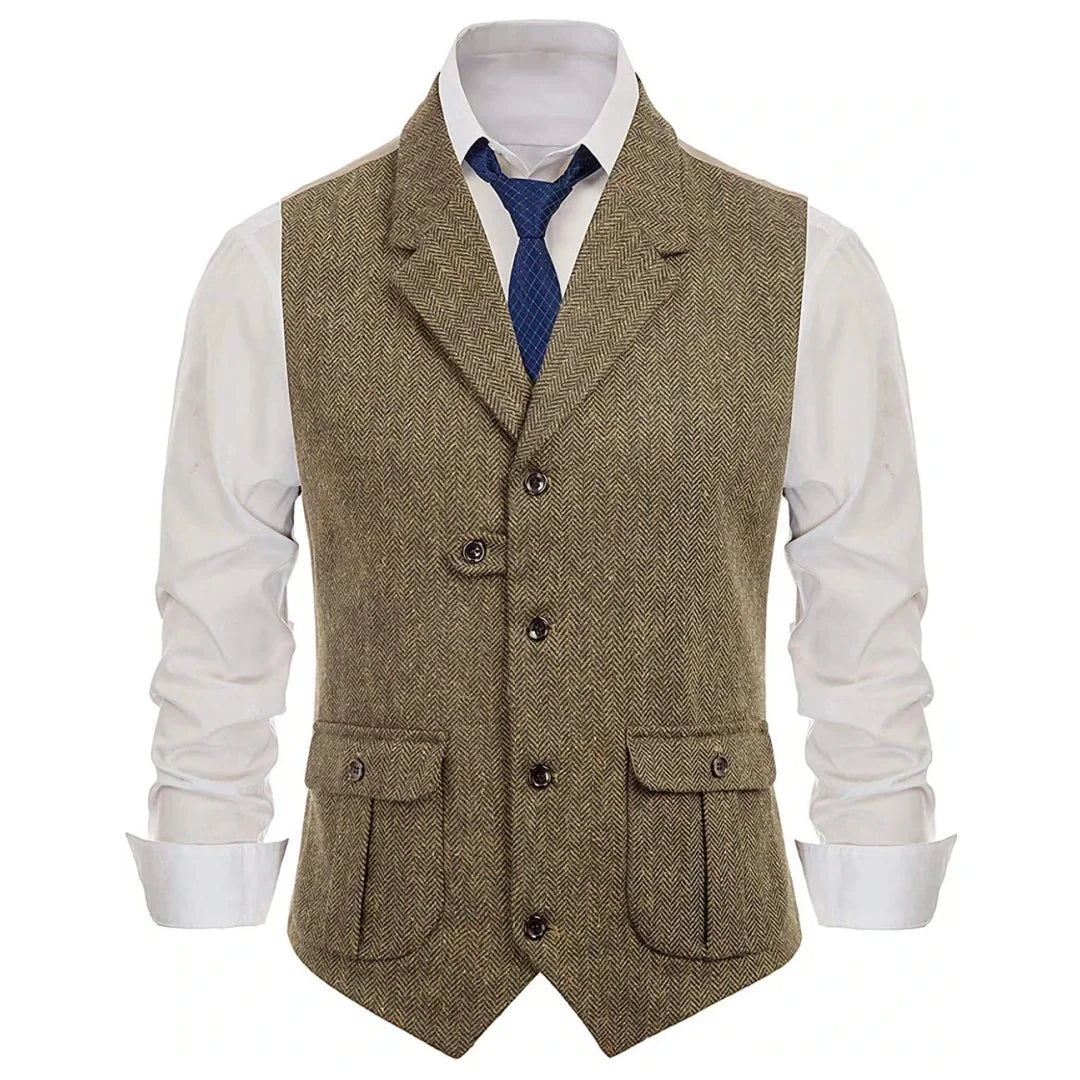 Men's Formal Vest Single Breasted Lapel Waistcoat for Weddings & Business – Multi-Color