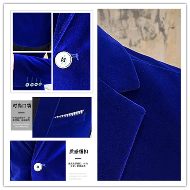 Mens Blazer Men's Fashion Business Corduroy Shirt Gentleman British Style Casual Slim-fit Wedding Work  Mens Blazer Jacket  5XL