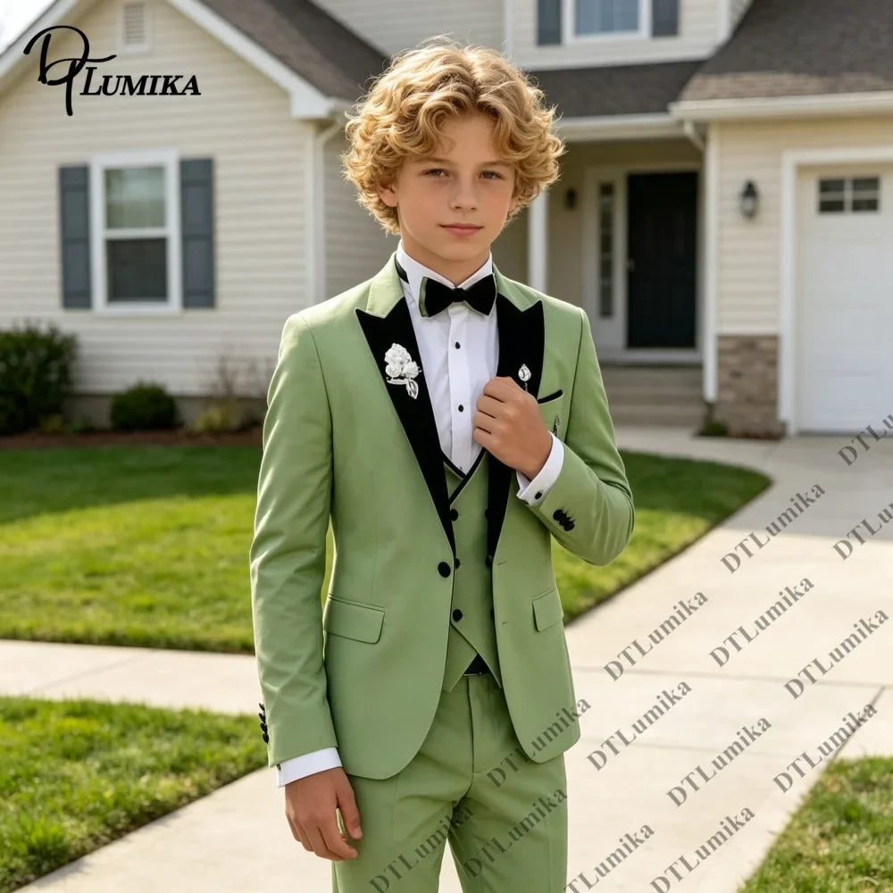 2026 Homecoming Suit for Boys 3T-14T 4 Pieces Jacket Vest Pants Bowtie Wedding Guest Suits Boy's Formal Costume Toddler Suits