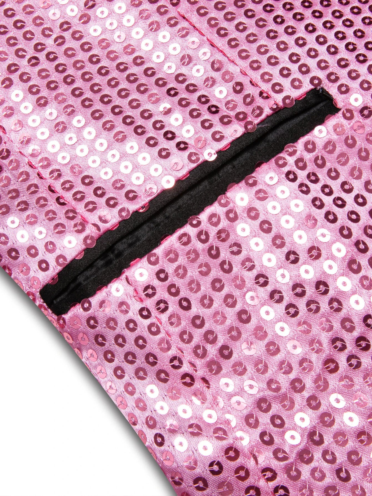 Pink Sequin Mens Party Suit Blazer, Black Satin Shawl Lapel Slim Fit Tuxedo Jacket Wedding Club Night Event Outfit