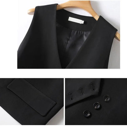 Women's Blazer Vest Spring Autumn Coats Irregular Tank Top V-neck Sleeveless Suit Vest Jacket Female Waistcoat Outerwear