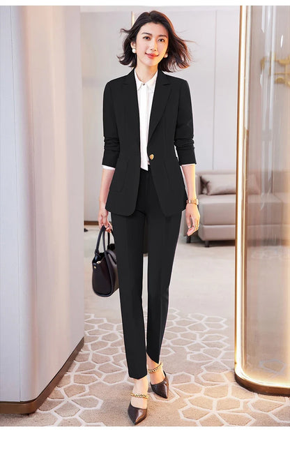 Women's Professional Pants Suit High-Quality Autumn Winter Wear Show Time Increased Temperament