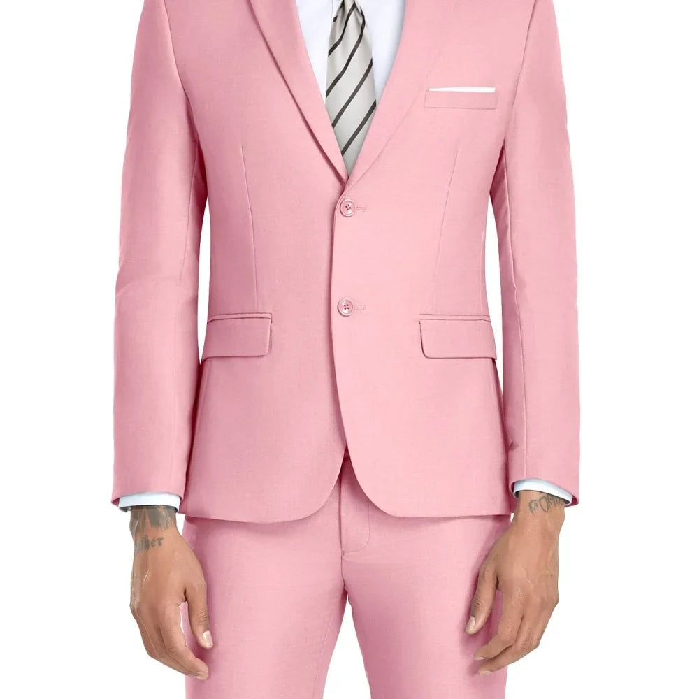 Luxury Formal Casual Men's Suits Formal Business Wedding Groomsmen Smoking Single Breasted Jacket Pants Set