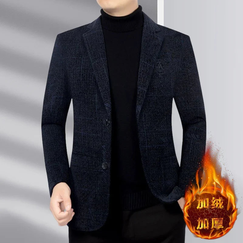 Blazer Men's Business Gentleman Wedding Fashionable Solid Color Best Man, Slimming and Casual Middle-aged and Elderly Blazer
