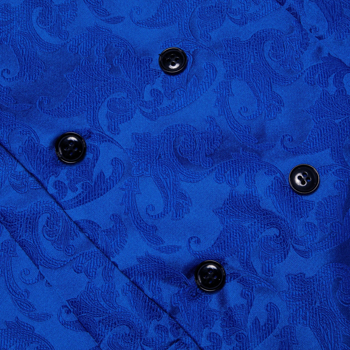 Men's Double Breasted Vest Set – Floral Jacquard Waistcoat with Tie, Pocket Square & Cufflinks for Weddings & Formal Events