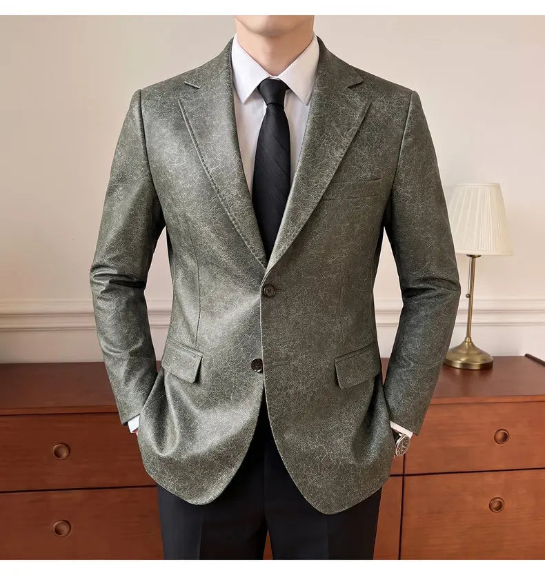 Men's Smart Casual Blazer Single Breasted Slim Fit Full Sleeve Business Formal Jacket
