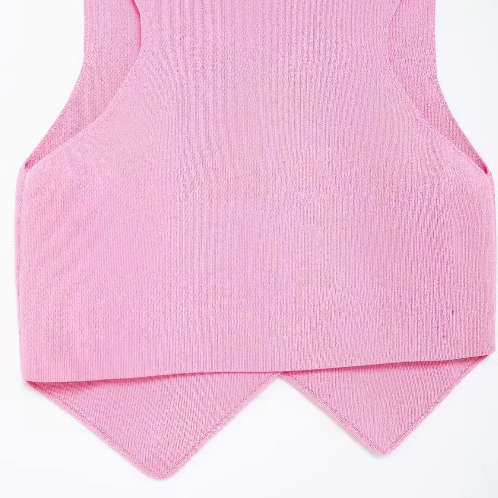 Women's Front Button Crop Knit Vest Sweater, V Neck, Sleeveless, Female Waistcoat, Chic Tops, Fashion