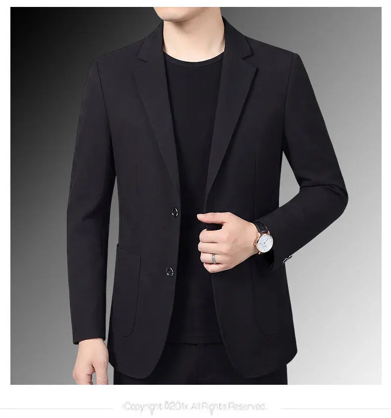 30% Linen Blazer - Stylish Business Formal Men's Suit with Gentleman British Style Trendy Breathable and Versatile Casual Blazer