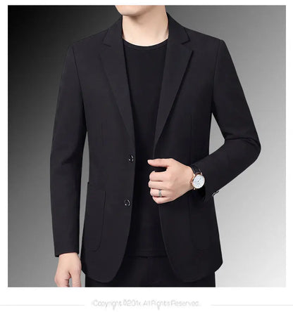 30% Linen Blazer - Stylish Business Formal Men's Suit with Gentleman British Style Trendy Breathable and Versatile Casual Blazer