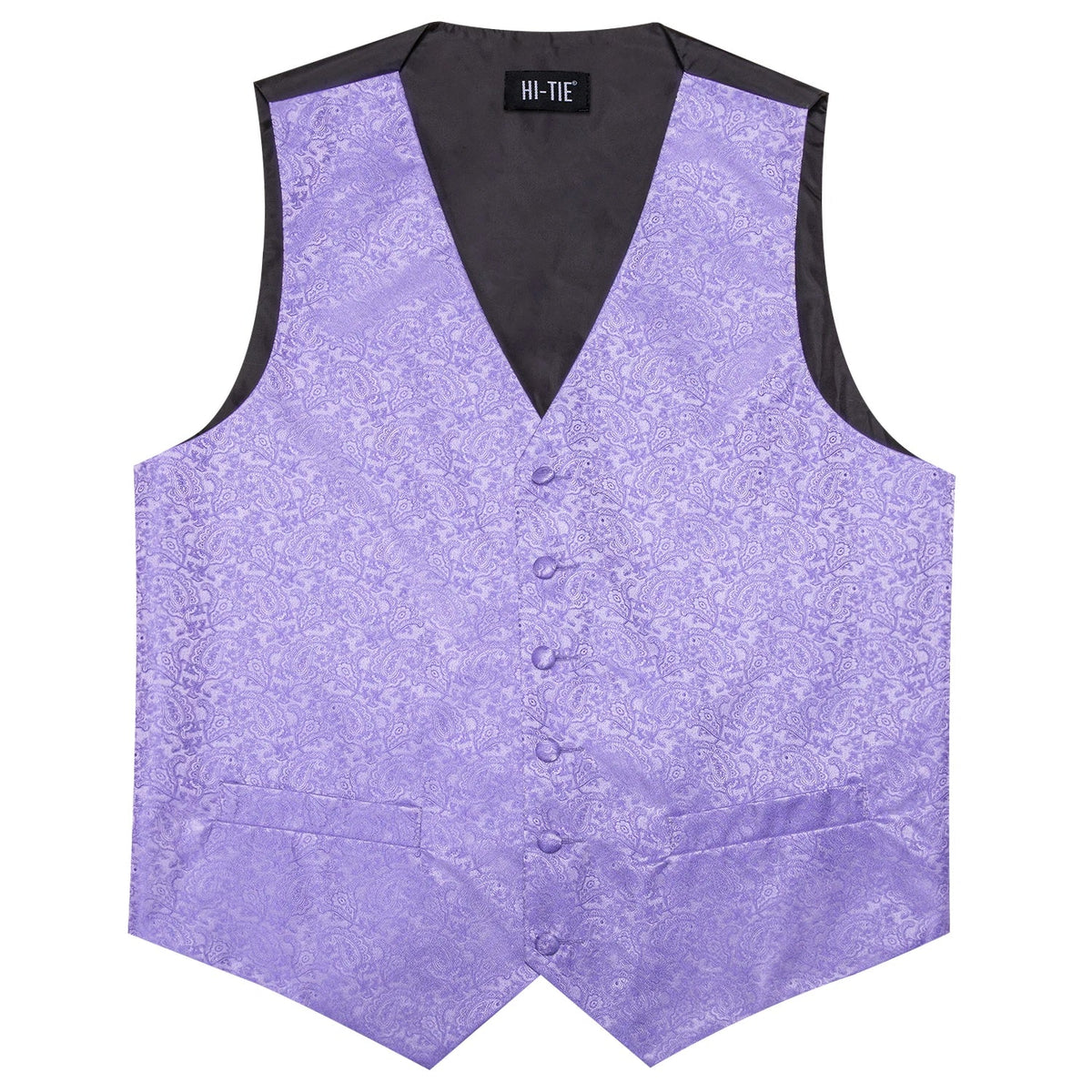 Men's Waistcoat Floral Paisley Vest with Tie Hanky Cufflinks Set for Wedding and Business