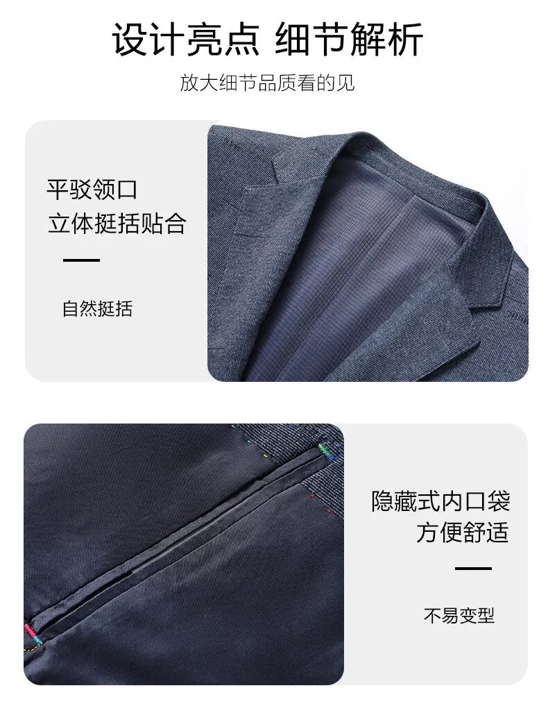 Blazer Men's Fashion Gentleman Business Slimming Performance Banquet Hosting Casual Wedding Anti-wrinkle No-ironing Blazer