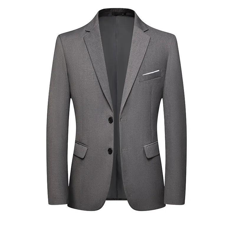 Blazer Fashion Men Business Casual Solid Color British Style Wedding Gentleman Slim Professional Formal Suit Blazer