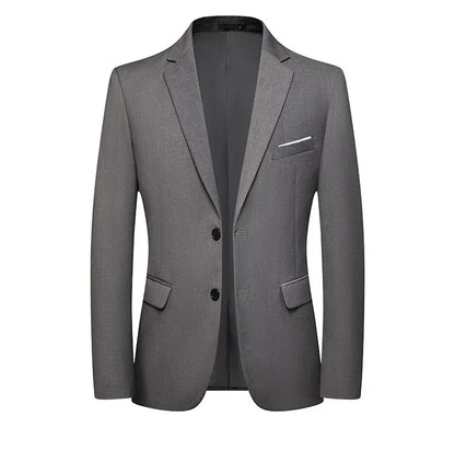 Blazer Fashion Men Business Casual Solid Color British Style Wedding Gentleman Slim Professional Formal Suit Blazer