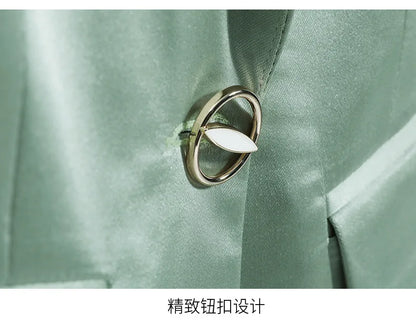 High-end Premium Women's Blazer Pant Two Piece Office Suit 2022 Spring New Elegant Temperament Female Jacket Casual Ninth Pants