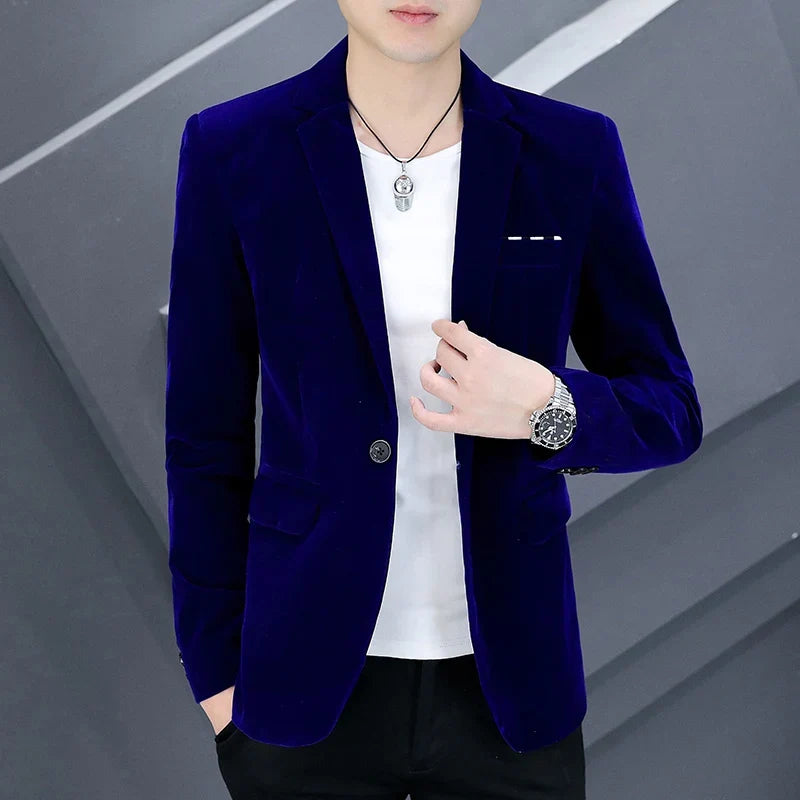 2025 Canary Suit Men's Velveteen Casual Small Suit British Style Business Single West Casual Clothes Trend Youth Handsome Shirt