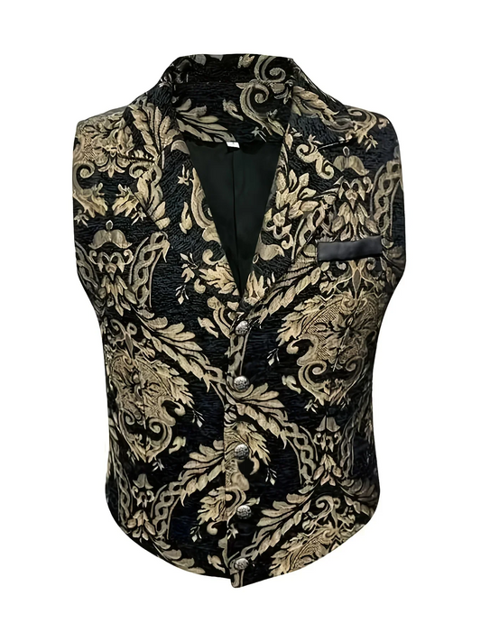 Vintage Court Jacquard Suit Vest Elegant European Aristocrat Waistcoat Halloween Cosplay Outfit